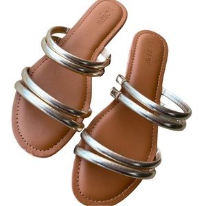 J Crew factory Metallic Gold Seaside Slide Sandals